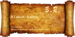 Blahut Rados névjegykártya