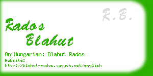 rados blahut business card